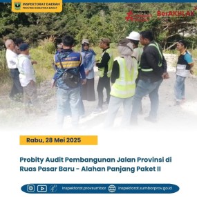 PROBITY AUDIT PEMBANGUNAN JALAN PROVINSI DI RUAS PASAR BARU - ALAHAN PANJANG PAKET II